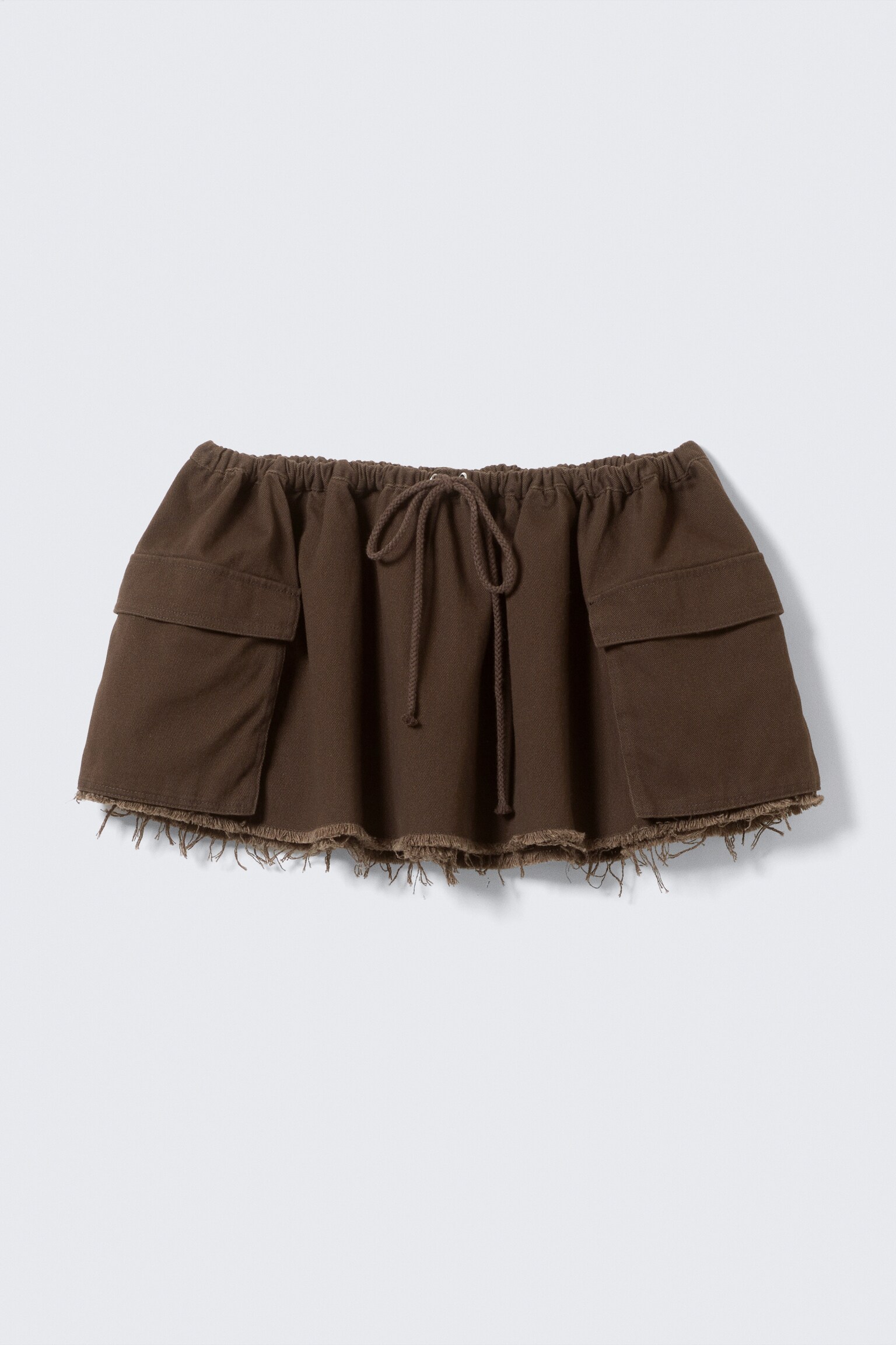 Utility Twill Mini Skirt - Dark Brown/Off-white - 2