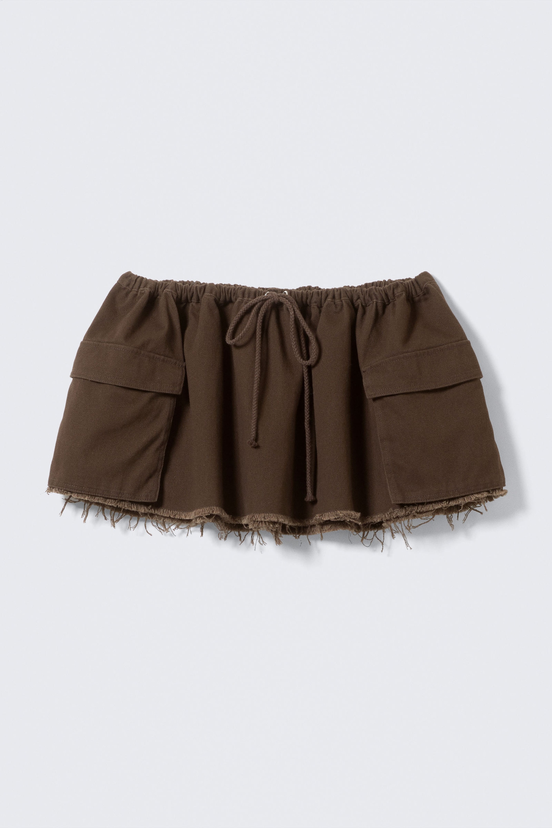 Dunkelbraun - Utility-Minirock aus Twill - 4