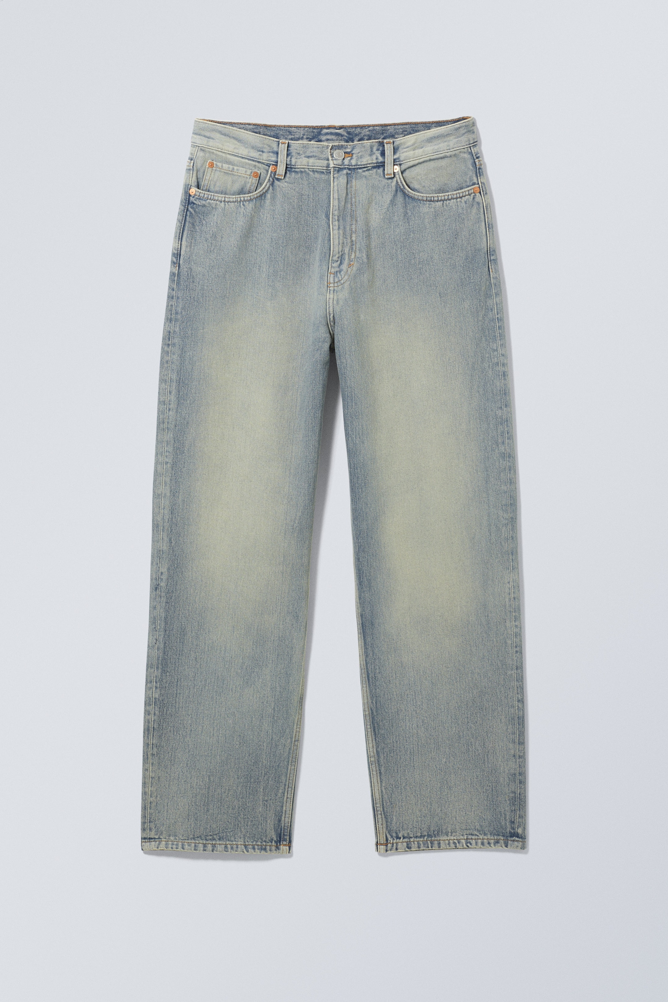 Blau gefleckt - Galaxy Mid Waist Loose Straight Jeans - 2