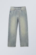 Blau gefleckt - Galaxy Mid Waist Loose Straight Jeans - 1