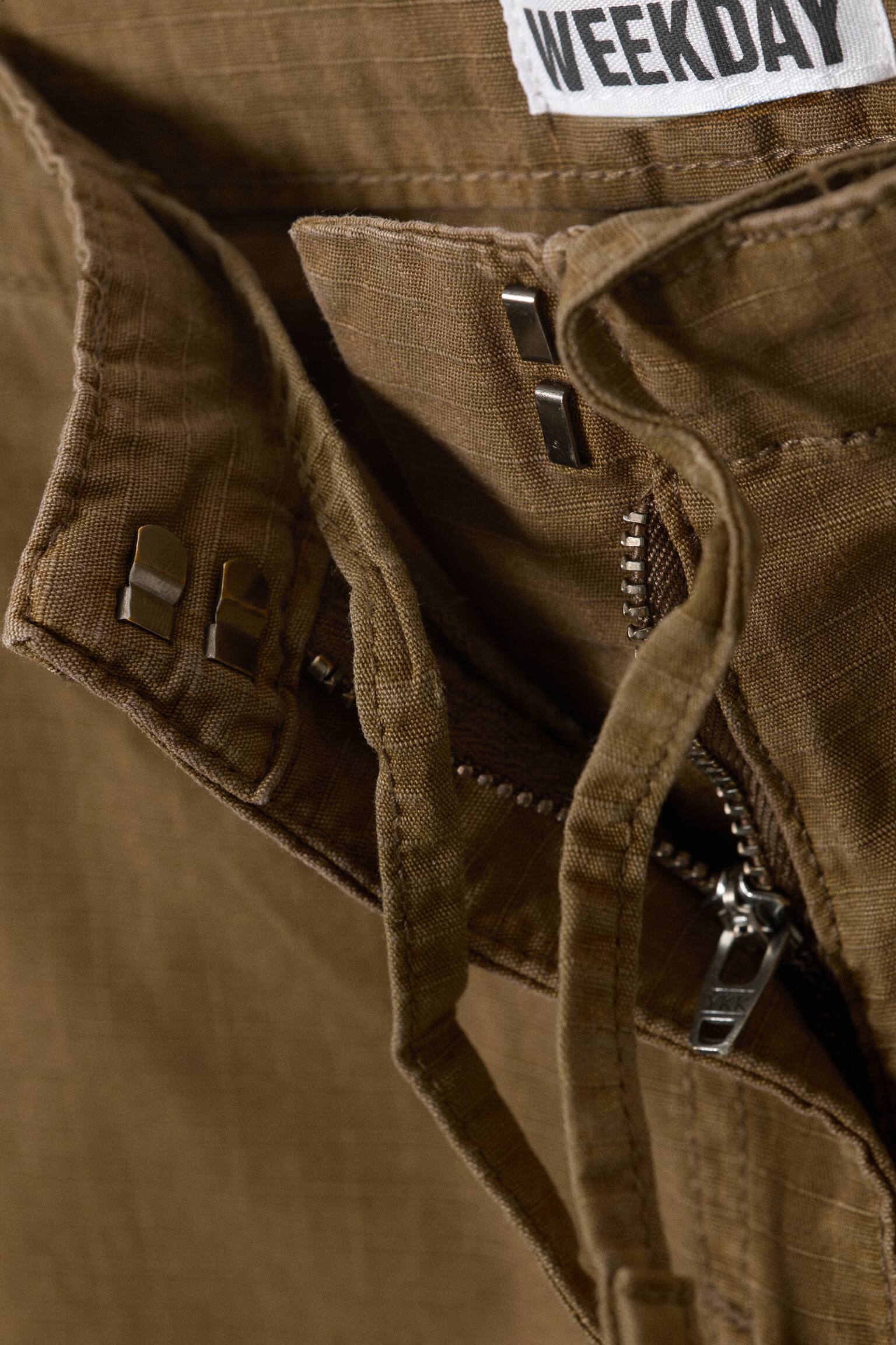 Pantalone baggy in ripstop - Khaki scuro/Beige/Grigio scuro - 5