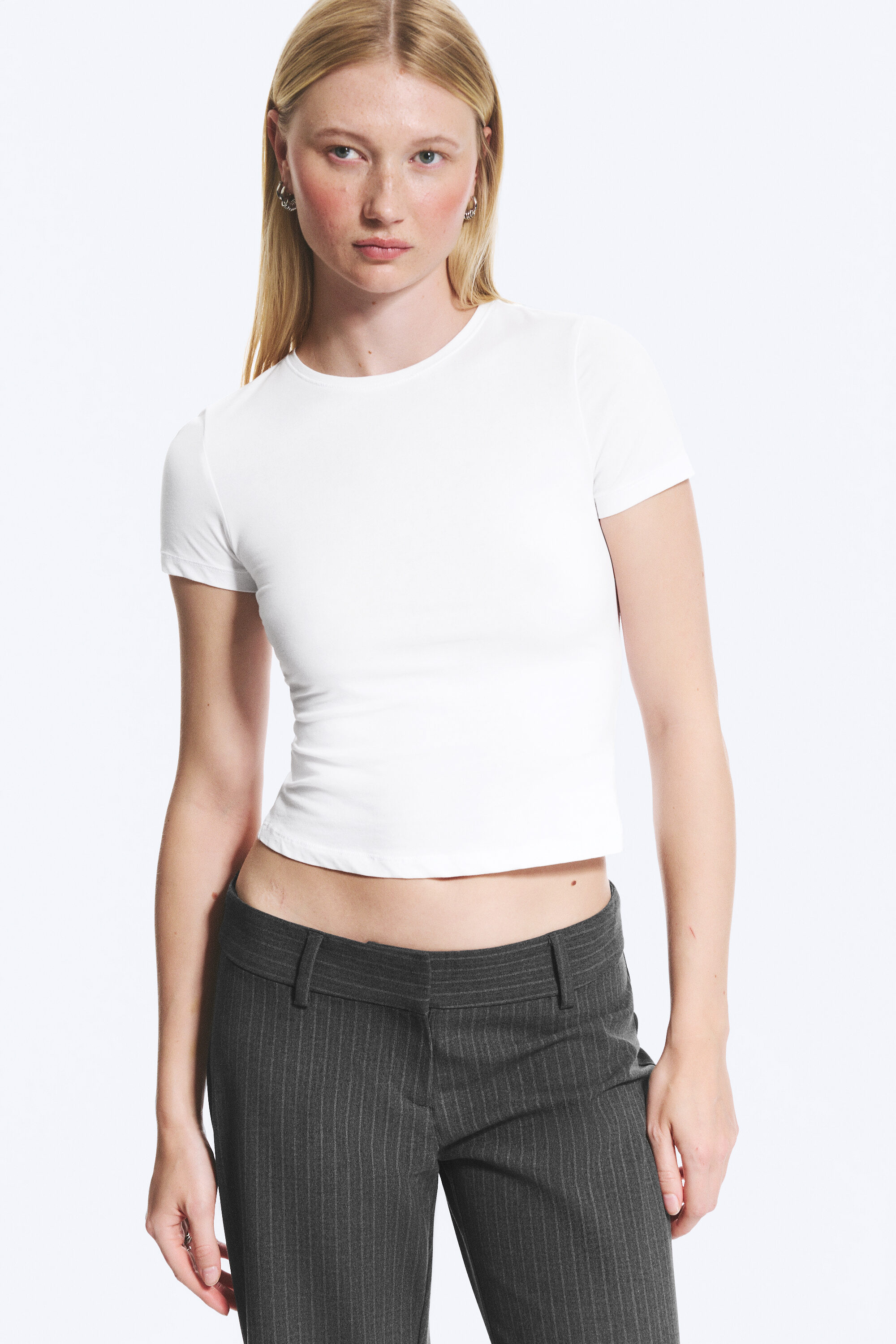 slim fitted t-shirt - White | Weekday DK