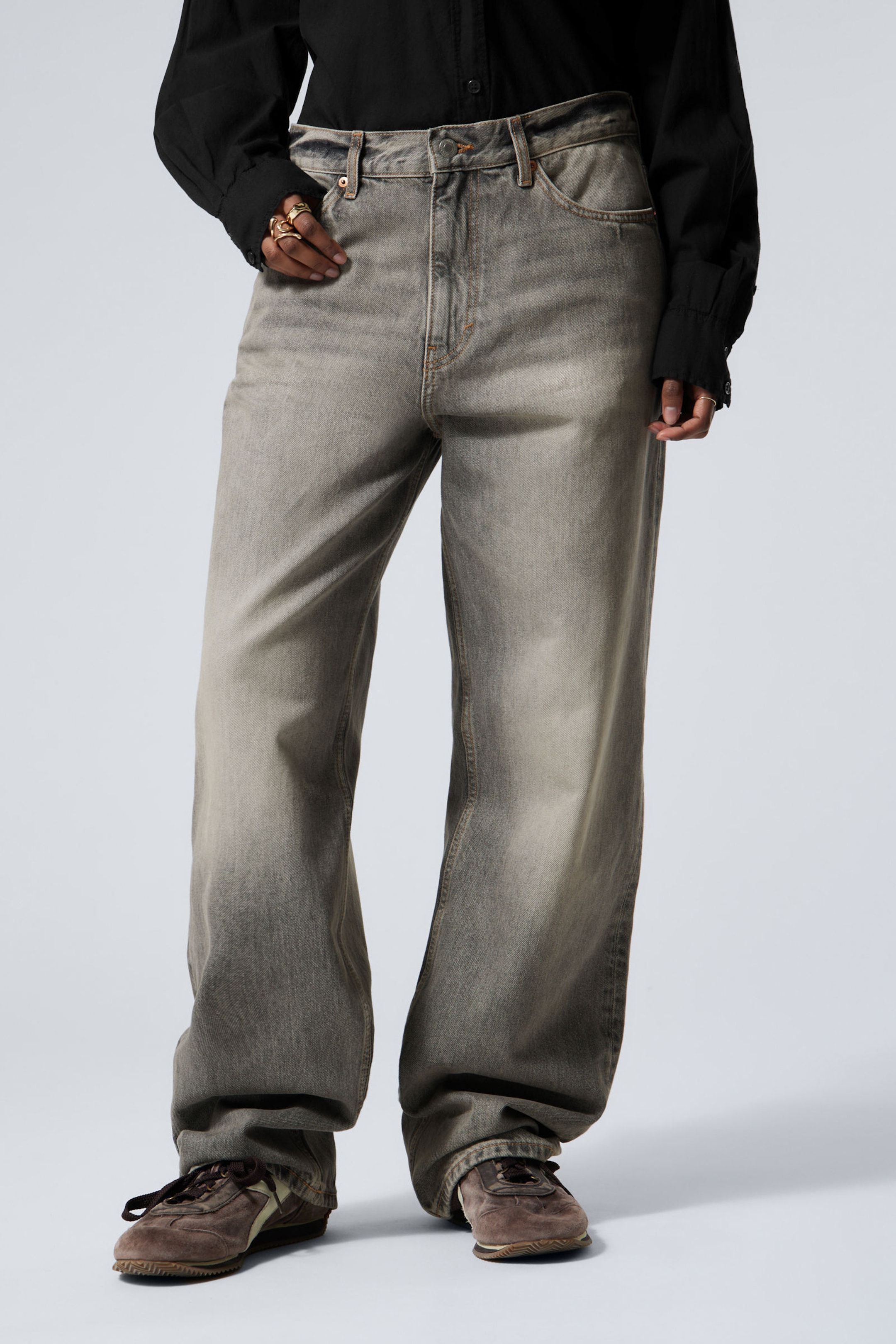 Canyon Grey - Medium Grey - Galaxy Loose Straight Leg Jeans - 7
