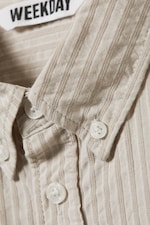 Beige rayé - Chemise boutonnée rayée décontractée - 6