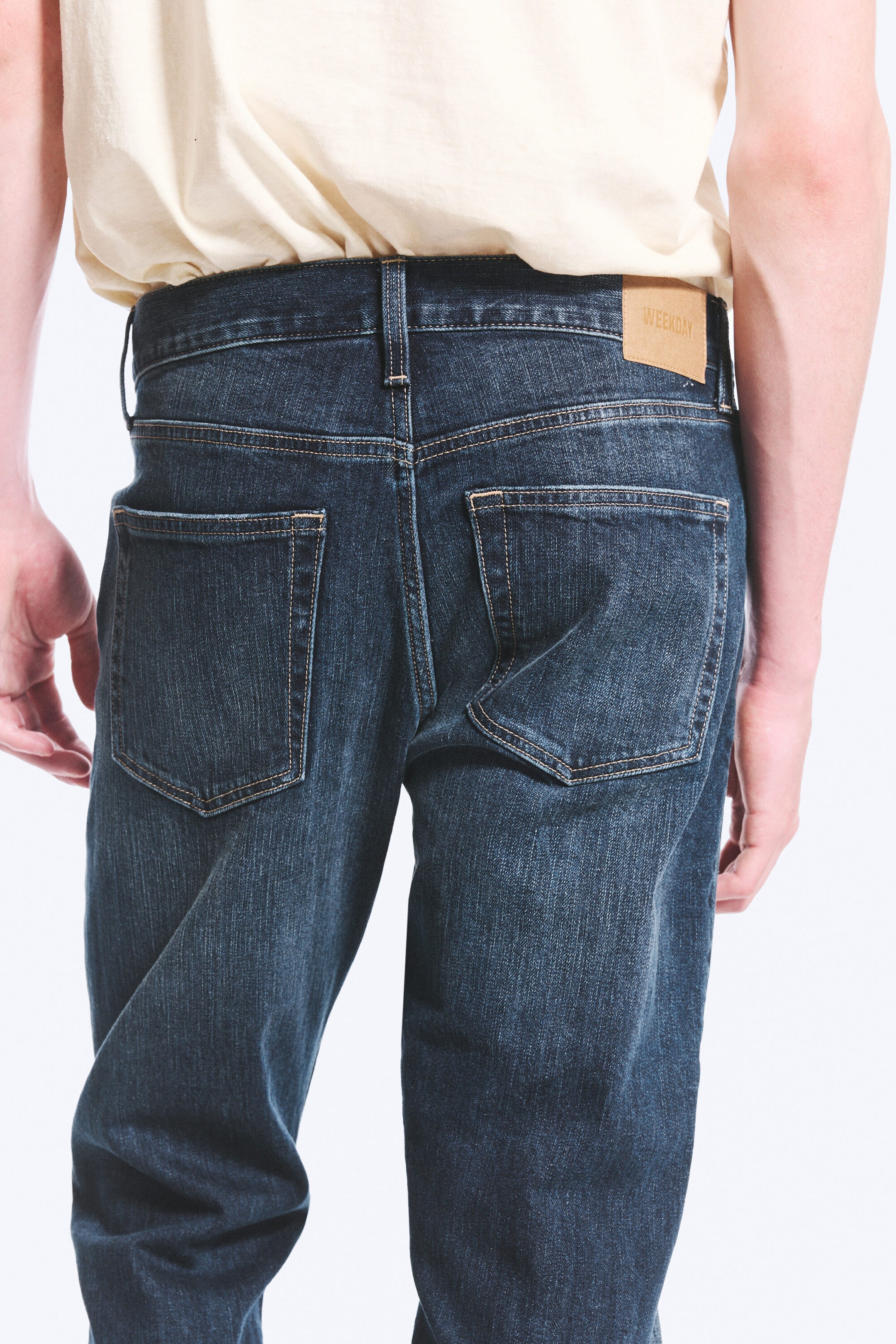 Deep Sea Blue - Dark Blue - Orion Mid Rise Slim Fit Straight Jeans - 3