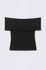 Noir - Haut ajusté sans manches à épaules dénudées - 4