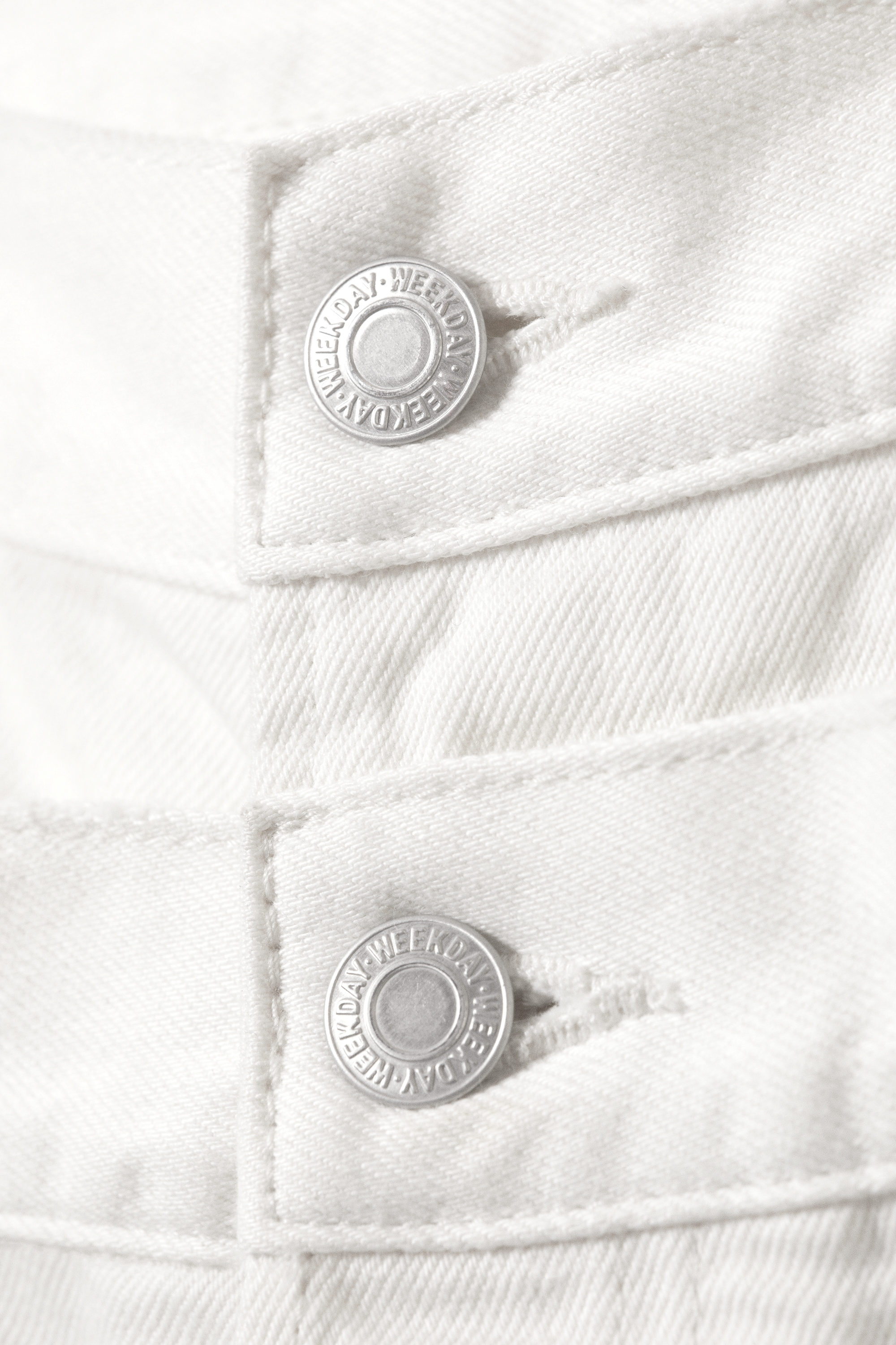 dual high waisted loose wide jeans - White | Weekday EU