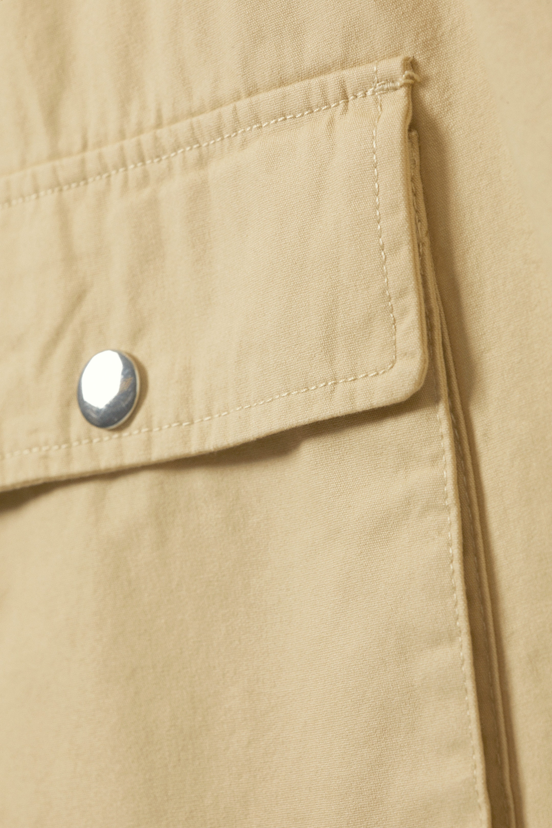 Jaune clair - Mini robe chasuble saharienne en toile de coton - 2