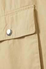 Jaune clair - Mini robe chasuble saharienne en toile de coton - 5