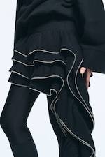 Dark Grey - Heavy Zip Frill Mini Skirt - 3