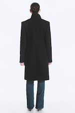Black - 70s Knee-length wool coat - 3