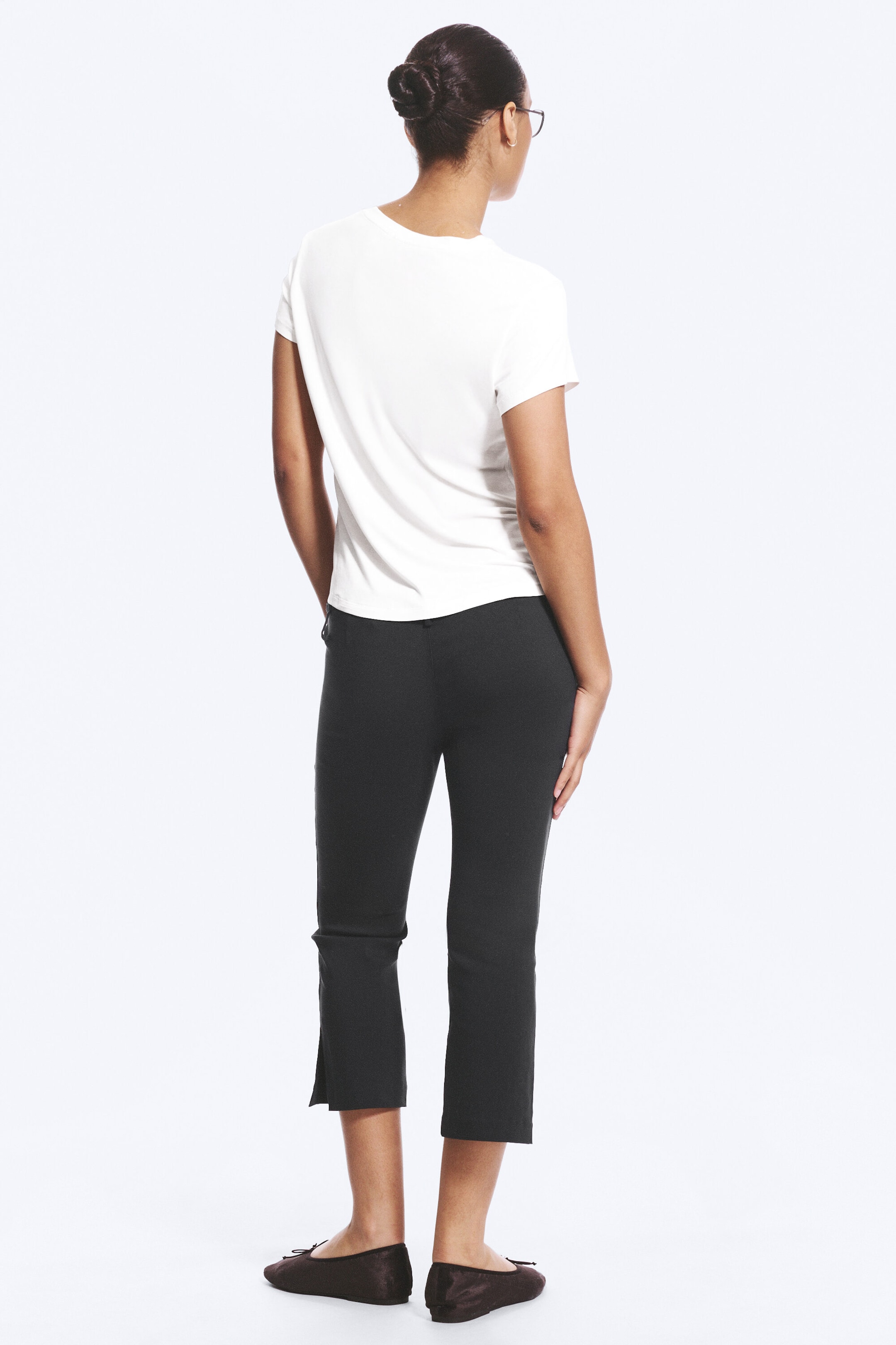 Vit - T-shirt i viskos med normal passform - 2