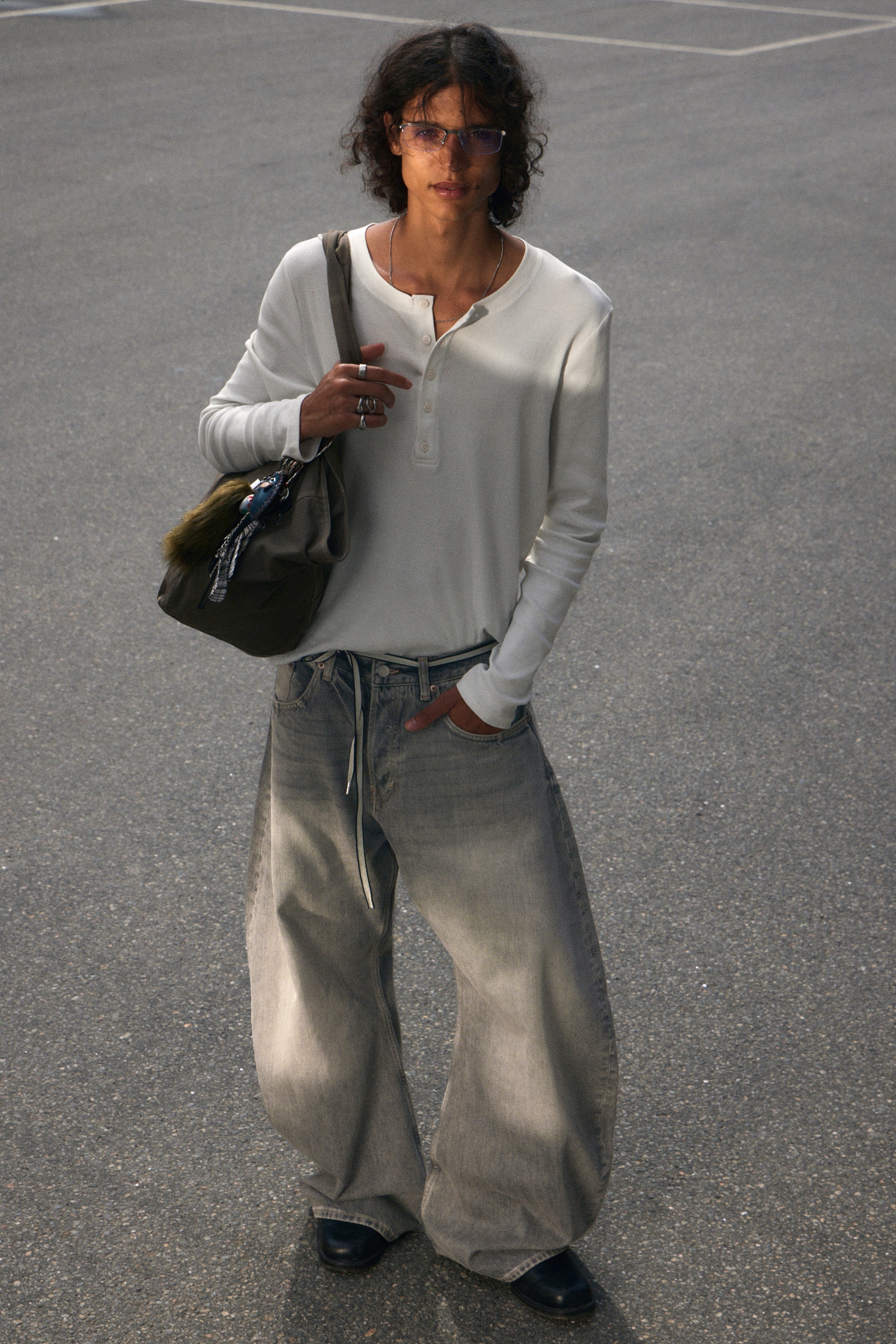 Jeans barrel Solera con vestibilità loose - Canyon Grey – Grigio medio