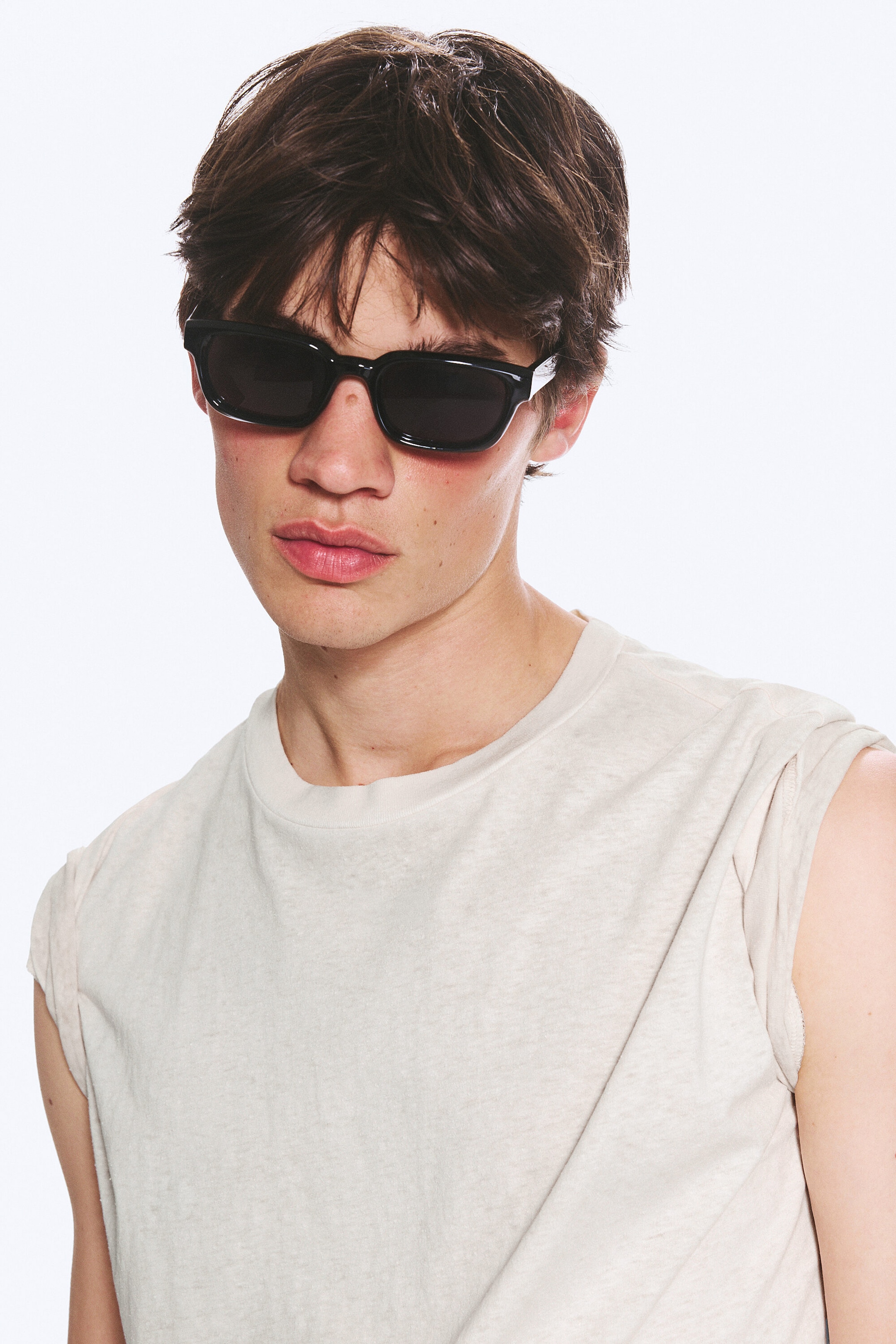 Noir - Verres noirs - Bold Rectangular Frame Lunettes de soleil unisexe - 1