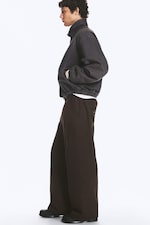 Dark Brown - Emil Loose Fit Chino Trousers - 3