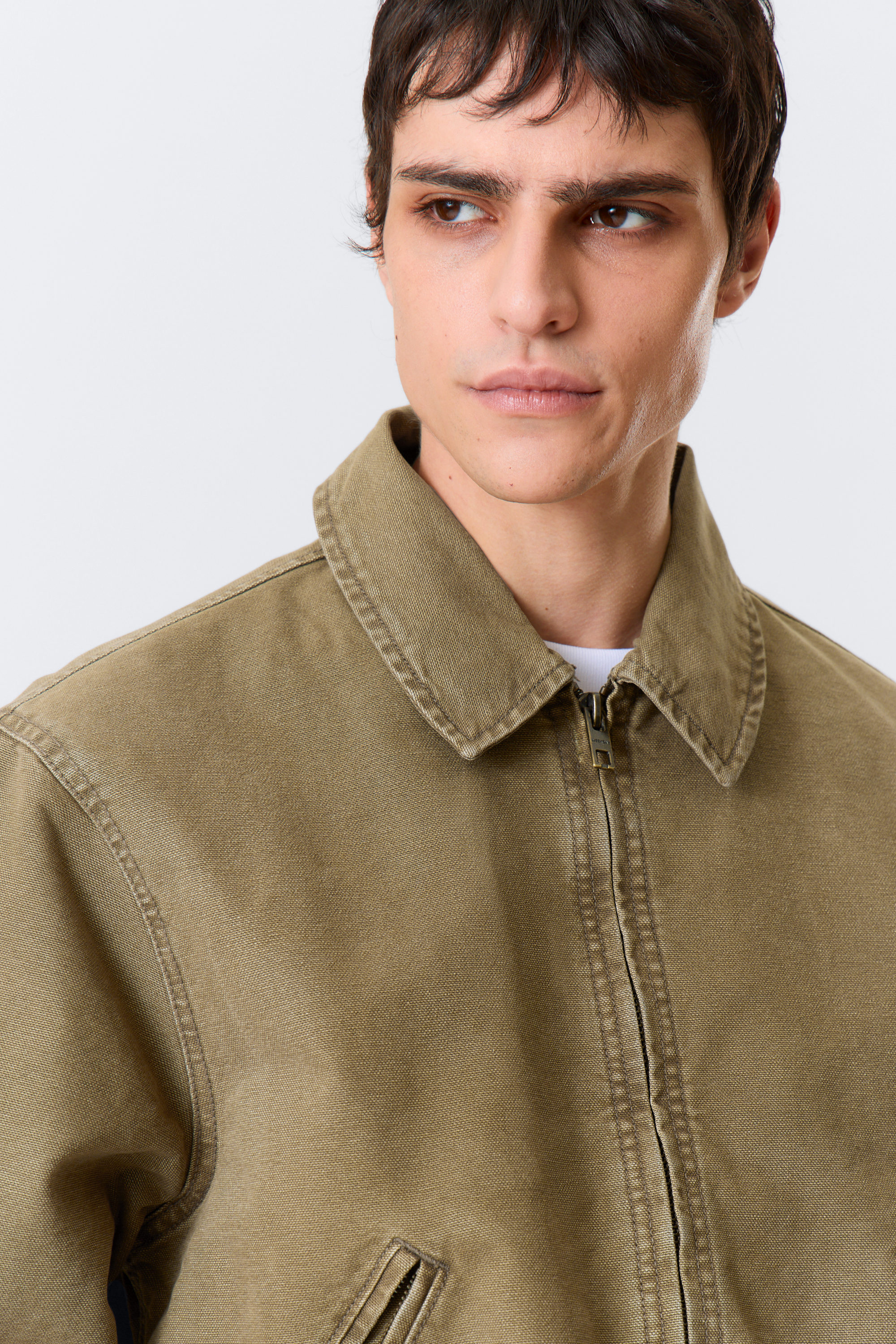 Beige - Relaxed Boxy Zip Jacket - 2