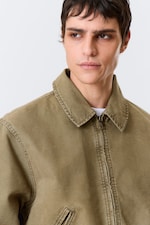 Beige - Locker geschnittene, kastige Zip-Jacke - 2