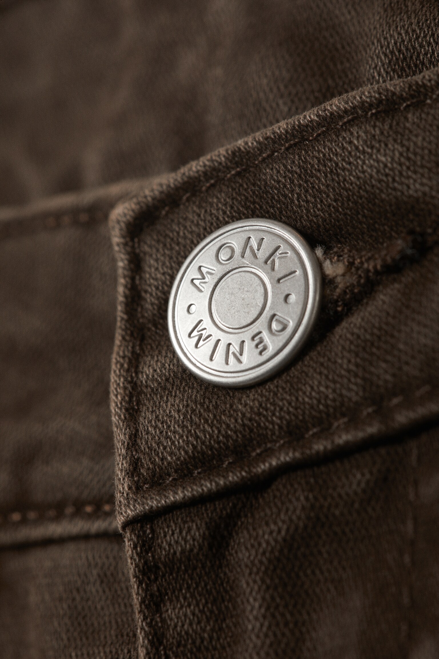 Spice Low Rise Fold-Up Twill Trousers - Dark Brown - 5