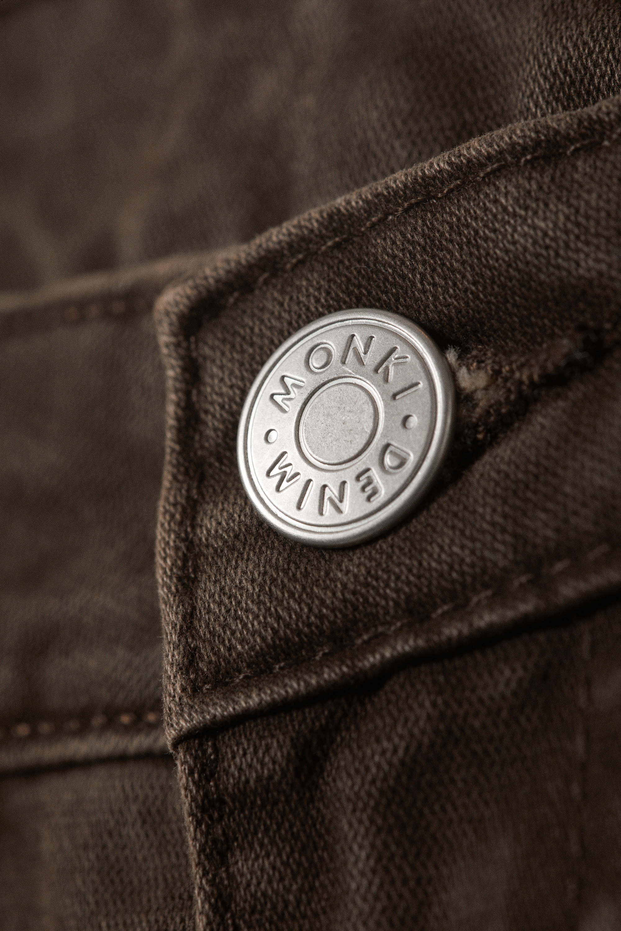 Donkerbruin - Spice laag uitgesneden broek van twill - 2