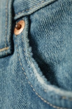 2000 Blue - Mittelblau - Space Mid Waist Relaxed Straight Leg Jeans - 1