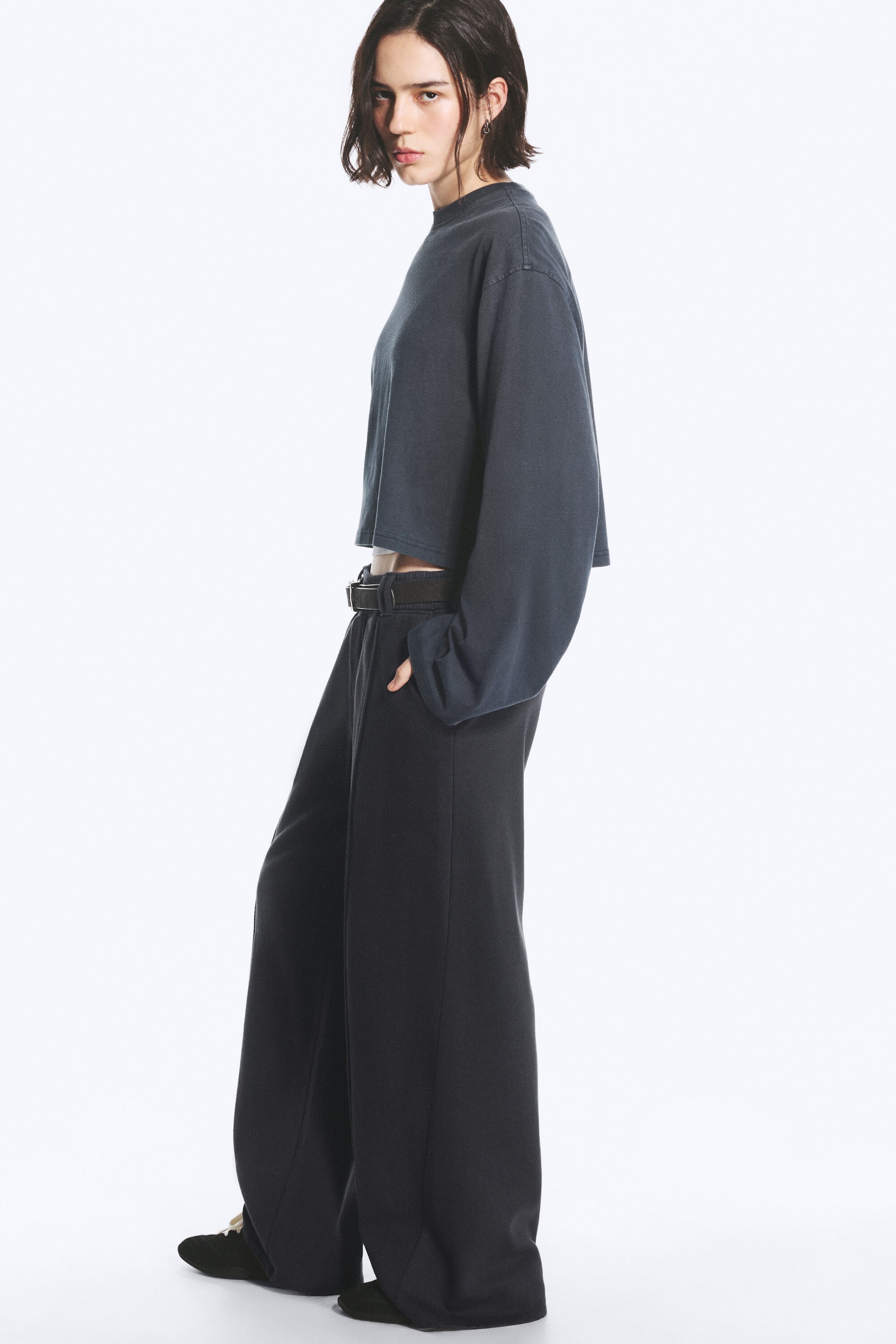 Bleu foncé - Loose Pleated Joggers - 4