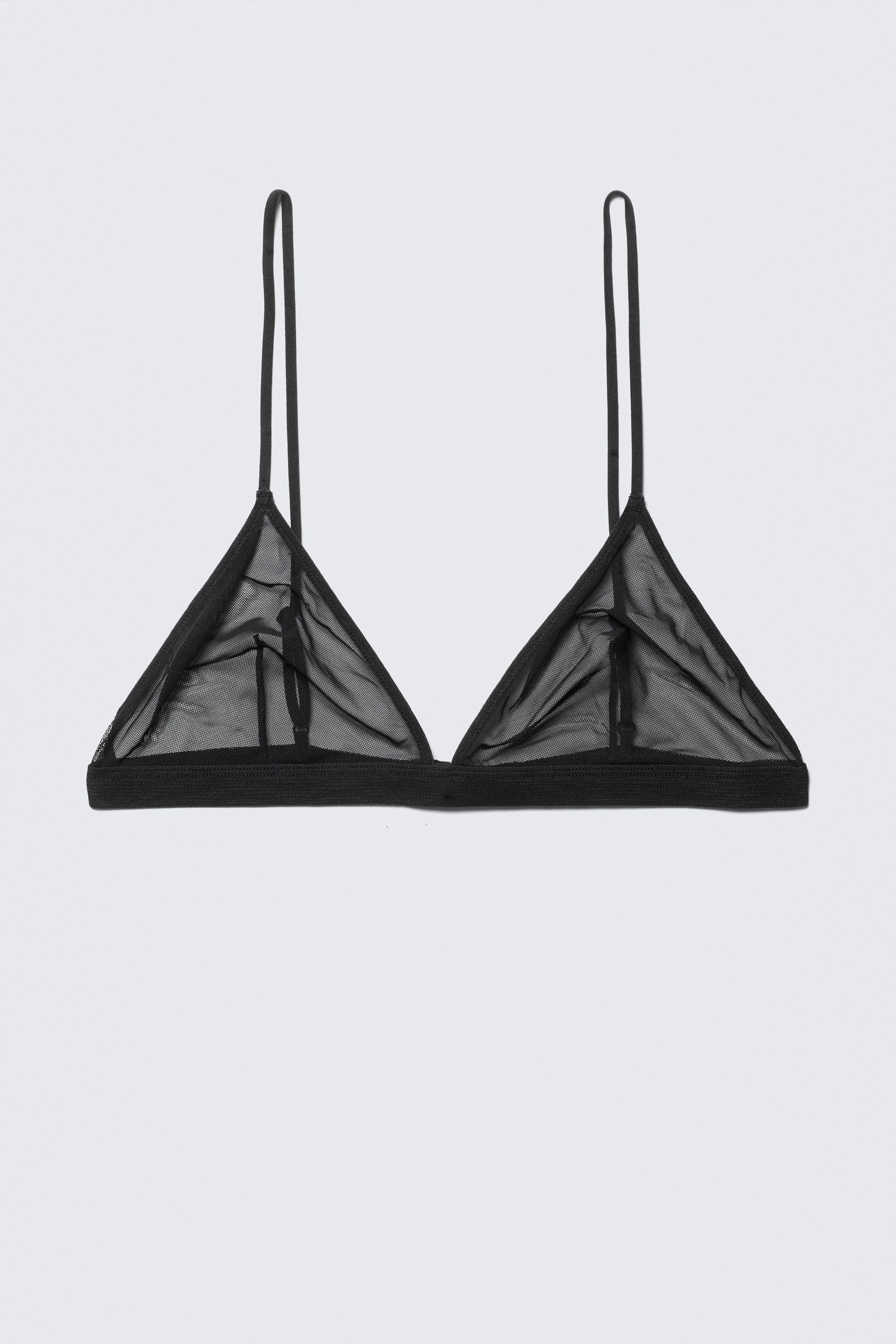 Black - Soft Mesh Triangle Bra - 1