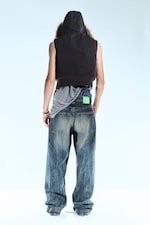 Blue Ray - Dark Blue - Looser Regular Waist Loose Straight Jeans - 4