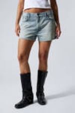 Port Blue - Light Blue - Duchess Low Rise Distressed Mini Denim Shorts - 1