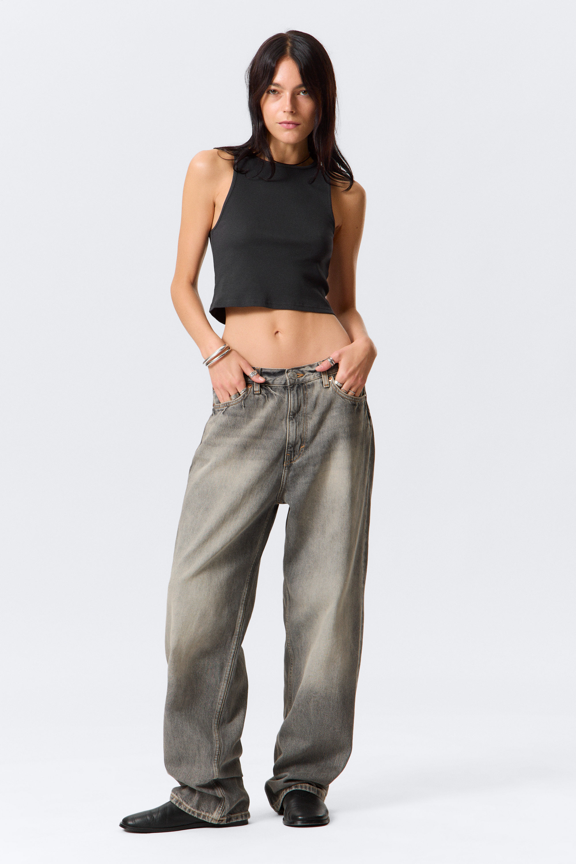 Canyon Grey - Medium Grey - Galaxy Loose Straight Leg Jeans - 2