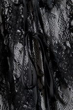 Black - Lace Tie-Front Top - 5