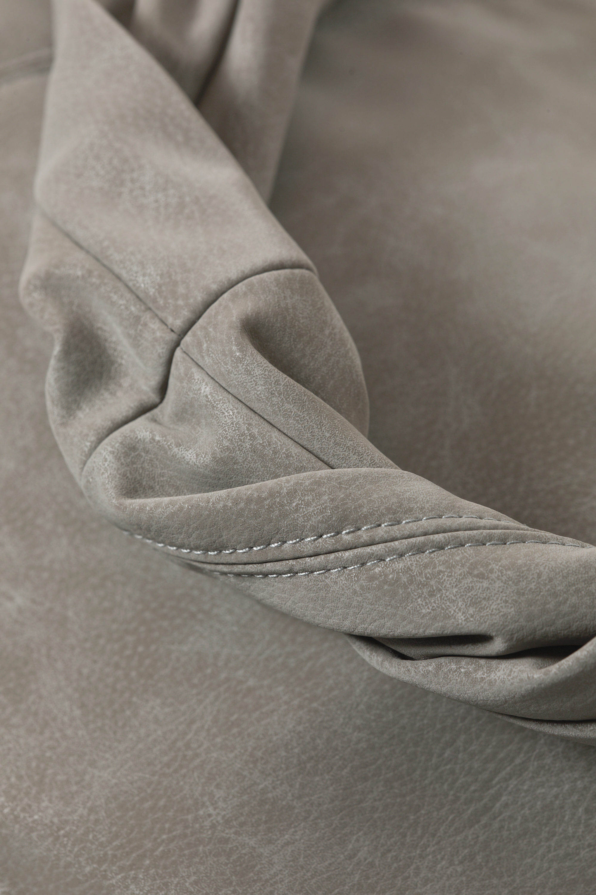 Dusty Grey - Slouchy Faux Leather Shoulder - 3