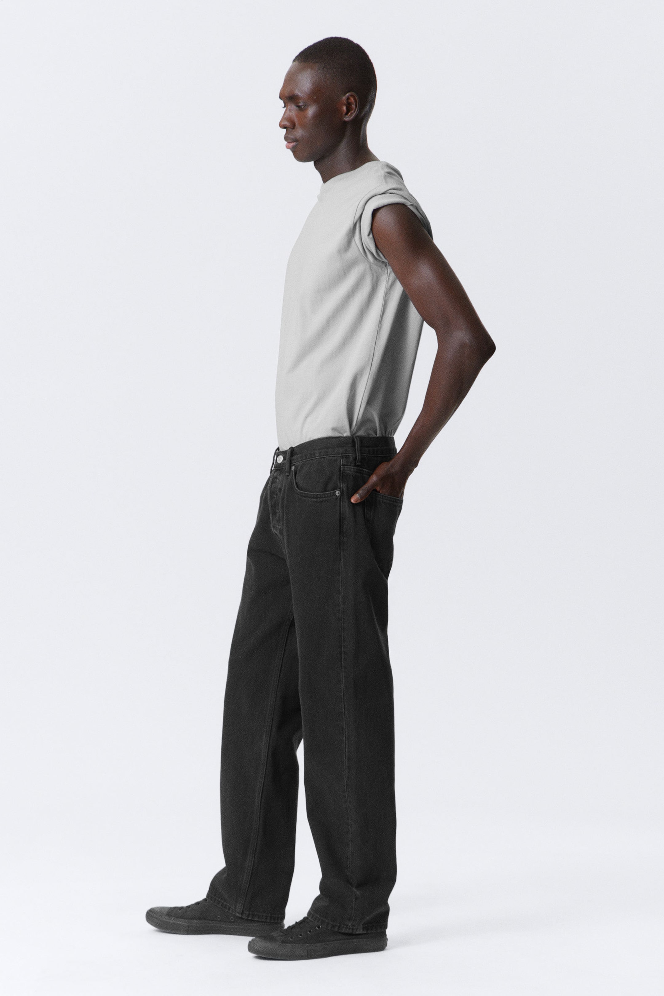 Tuned Black - Black - Space Relaxed Straight Leg Jeans - 2