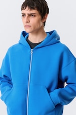 Leuchtendes Blau - Scuba-Kapuzenpullover mit Reißverschluss Simon - 1