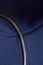 Dunkelblau - Sweatshirt Essence mit kurzem Reißverschluss - 1