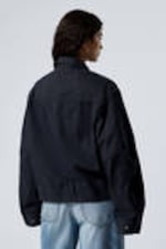 Dunkelblau - Lockere Zip-Jacke aus Baumwoll-Twill - 3