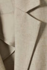 Ecru - Knee-length Linen Blend Coat - 1