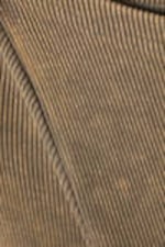 Dunkelbeige - Geripptes Longsleeve mit U-Boot-Ausschnitt - 1