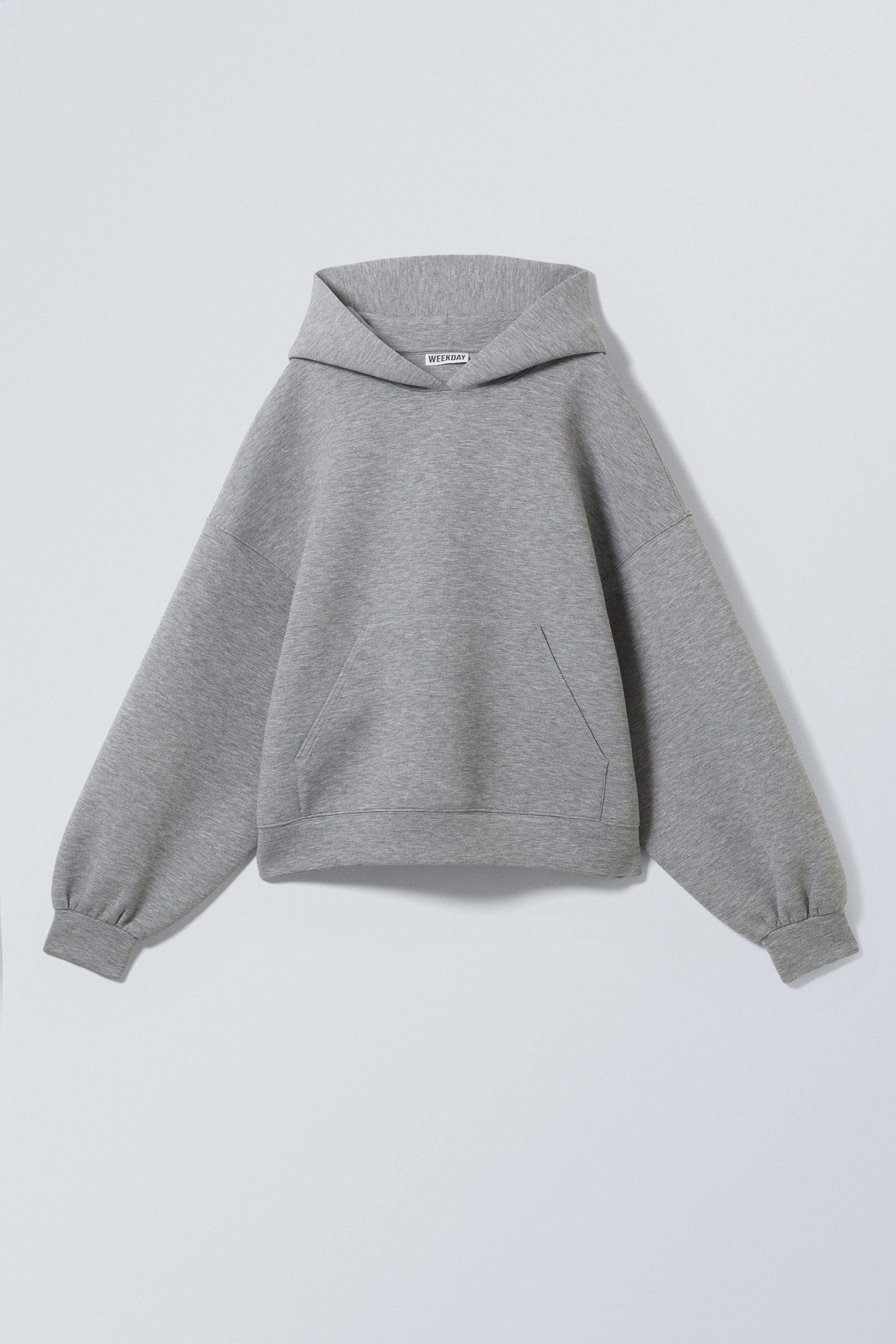 Grijs gemêleerd - Oversized hoodie van scubastof - 0