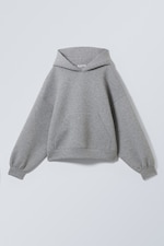 Grijs gemêleerd - Oversized hoodie van scubastof - 0