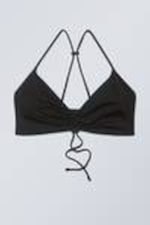 Zwart - Gathered Bikini Top - 0
