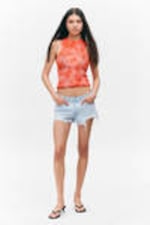 Orange Tie-Dye - Open-Knit Cotton Tank Top - 1