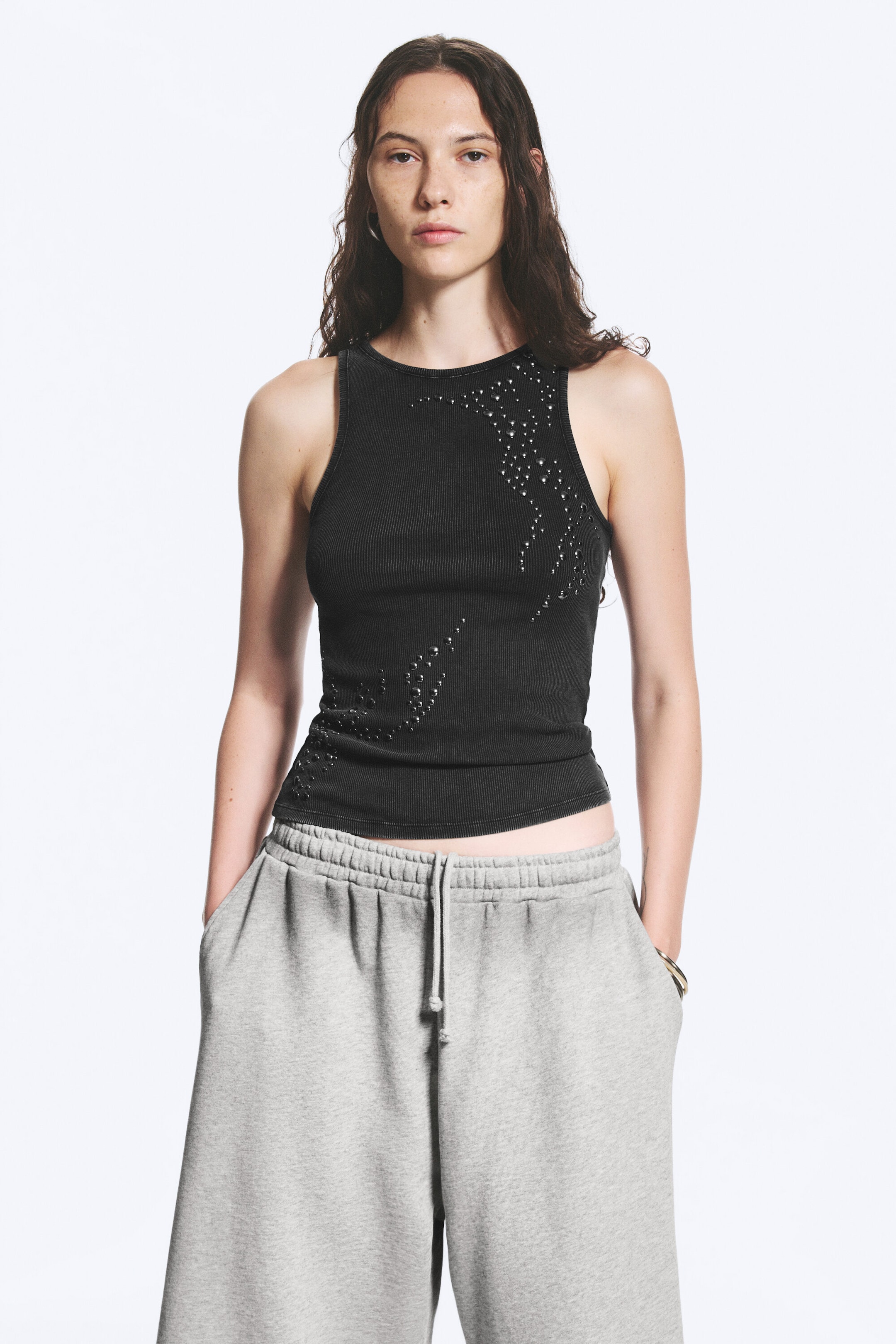 Dark Grey - Studded tank top - 1