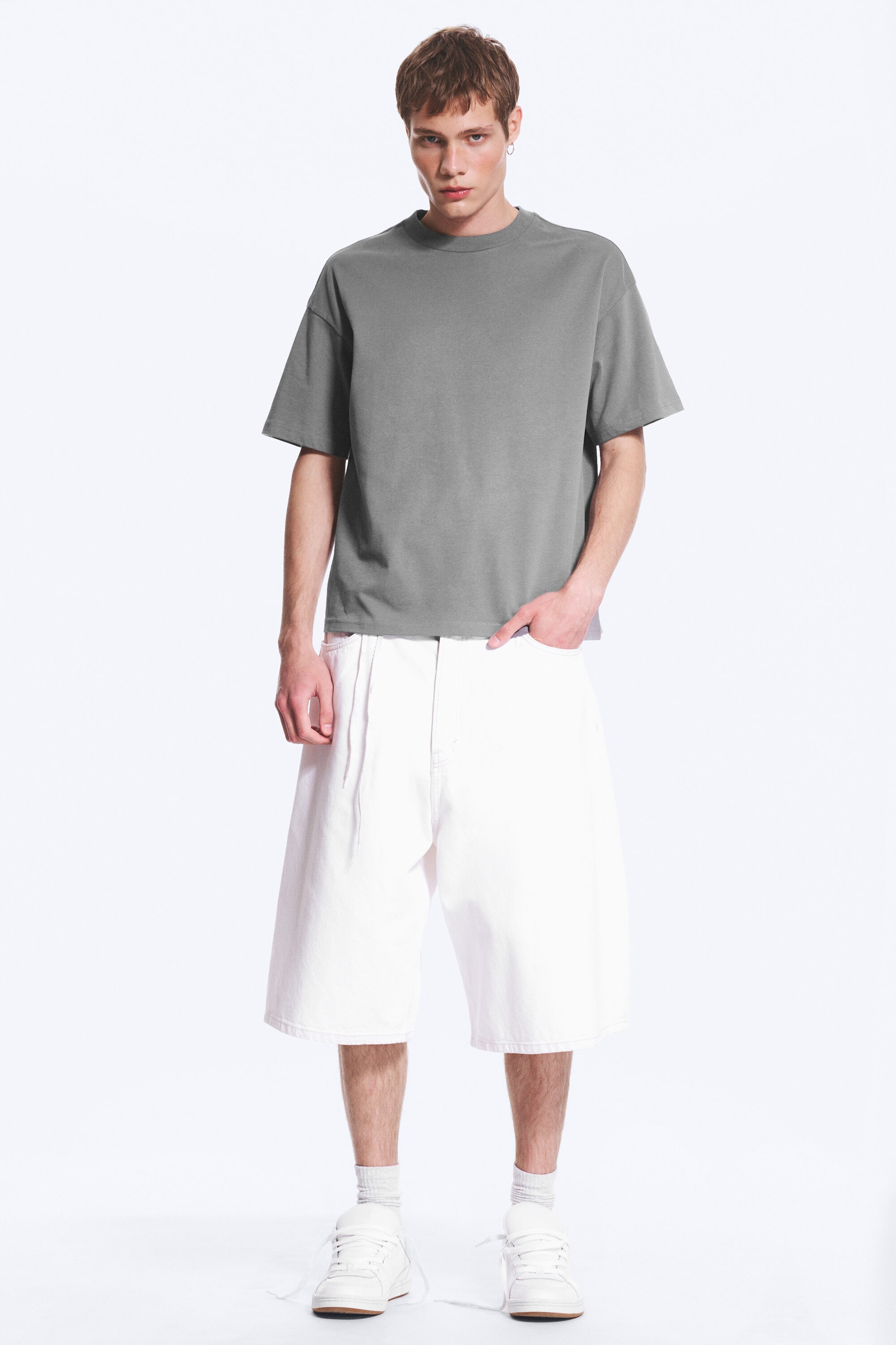 Dimgrå - Lös Boxig T-shirt - 2