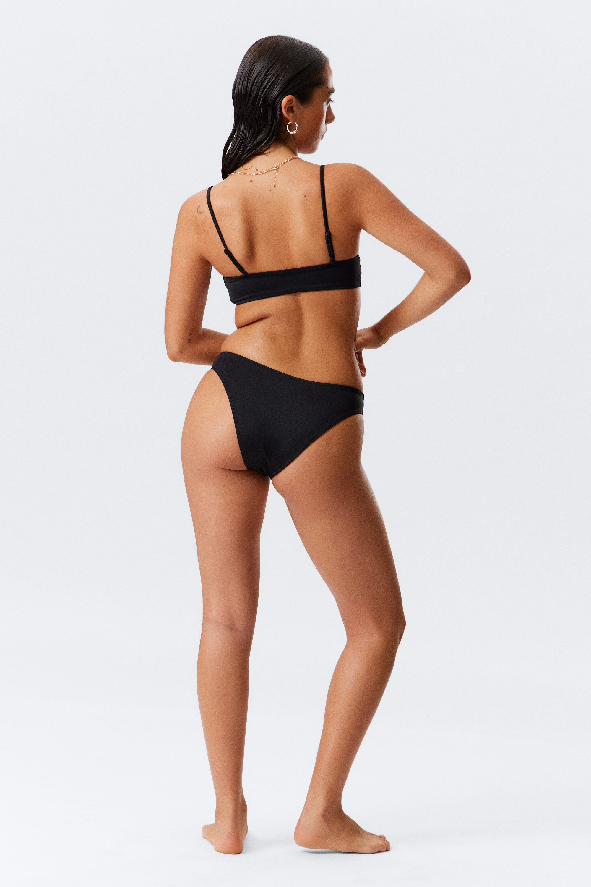 Black & Beige - 2-pack Scoop Bikini Bottoms - 7