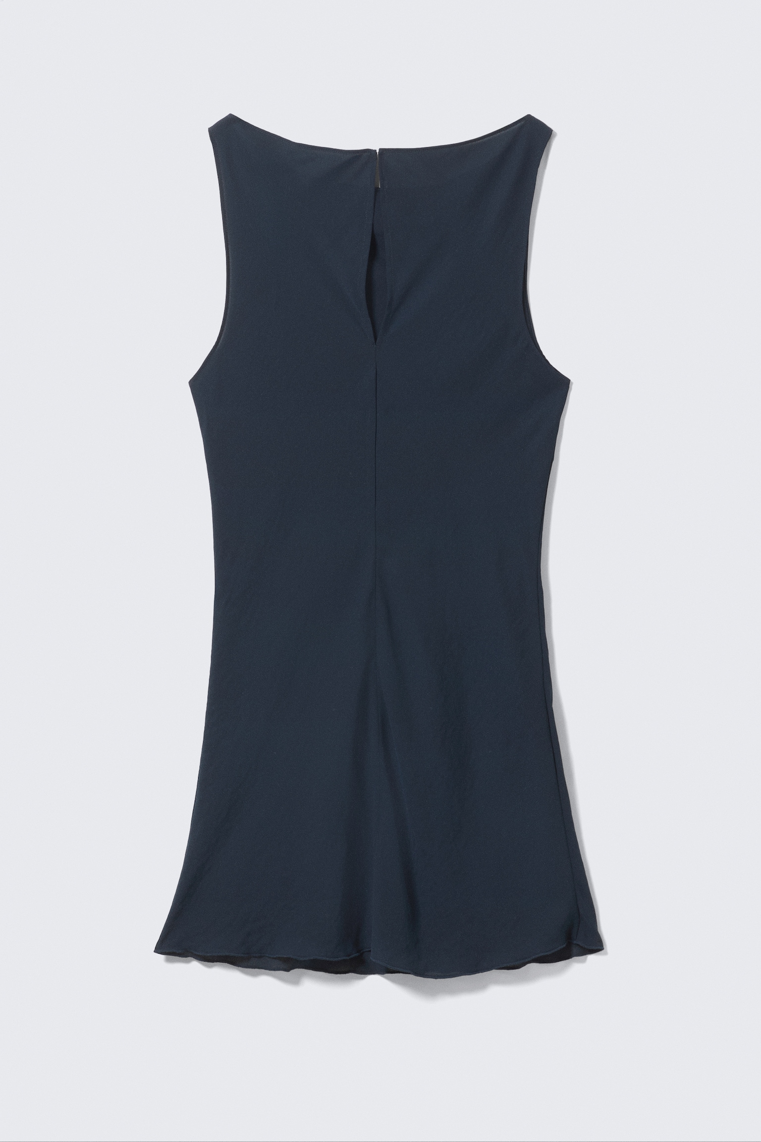 Priehľadné mini šaty bez rukávov s lodičkovým výstrihom - Dark Blue/Tmavosivá/Čierna a tmavá krtčia - 3