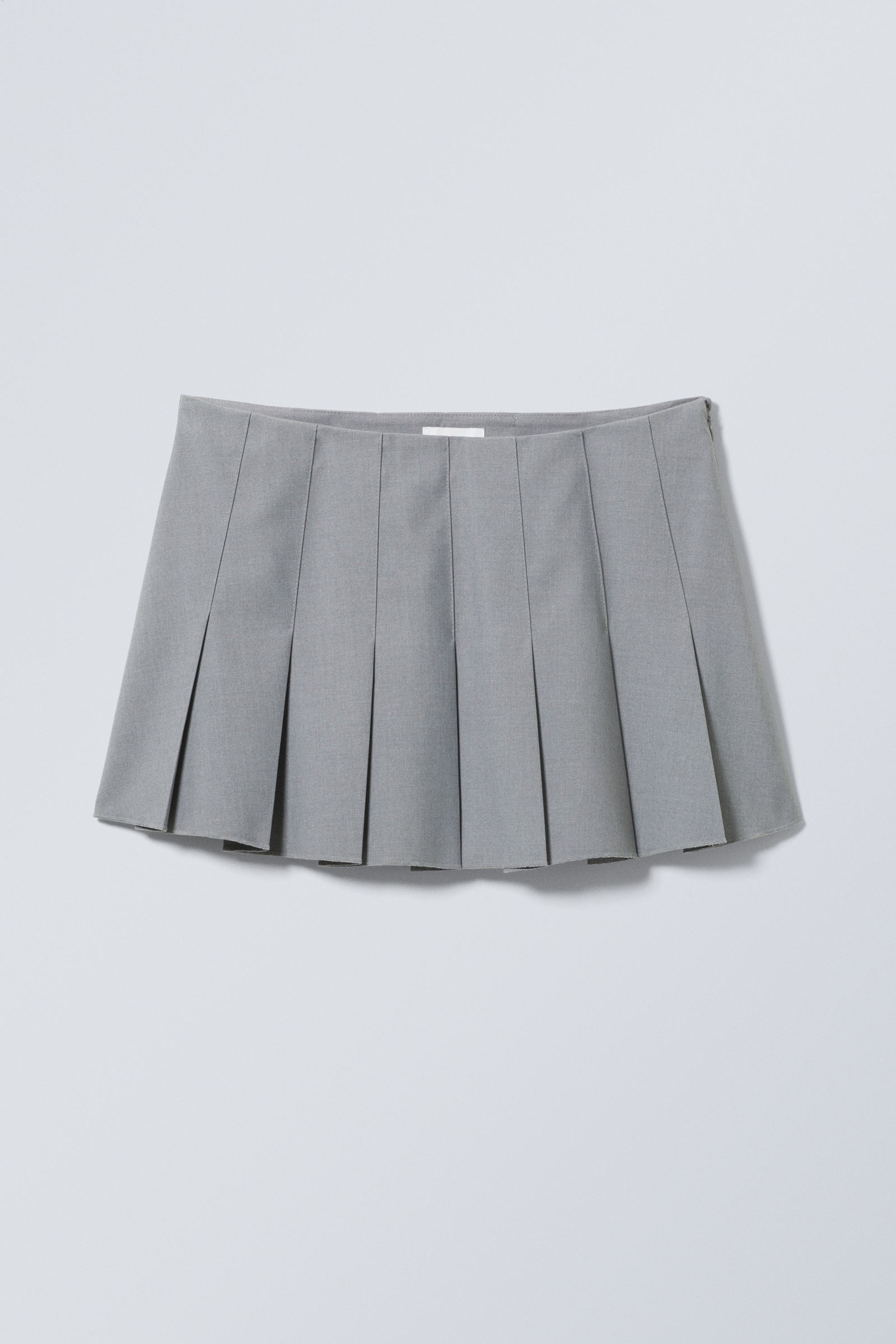 Dusty Grey - Short Pleated Mini Skirt - 1
