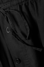 Black - Low Rise Ruched Drawstring Trousers - 5