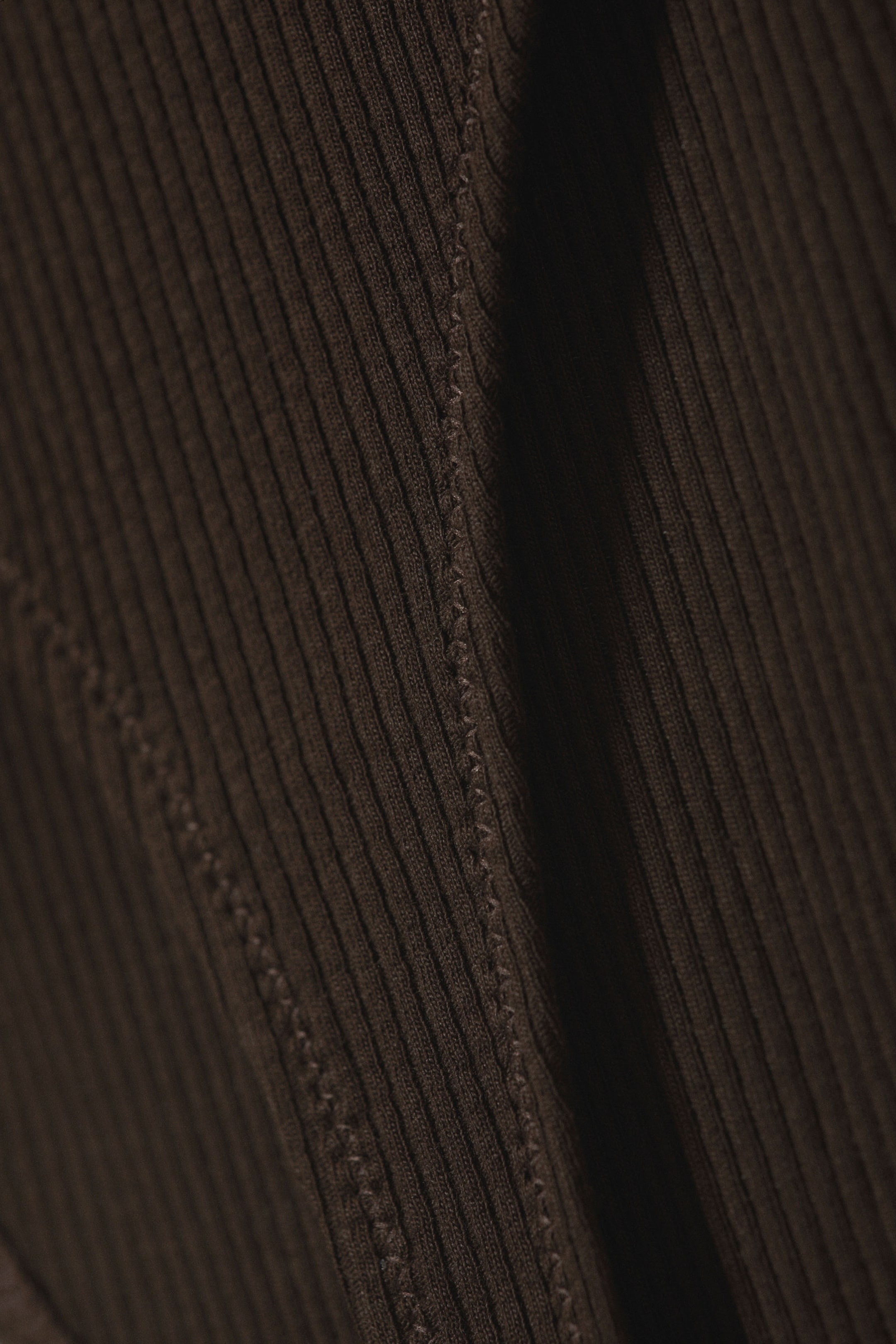 Dark Brown - Stella Ribbed Scoop-Neck Bodysuit - 2