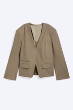 Dark Beige - Relaxed Linen Blend Blazer - 5