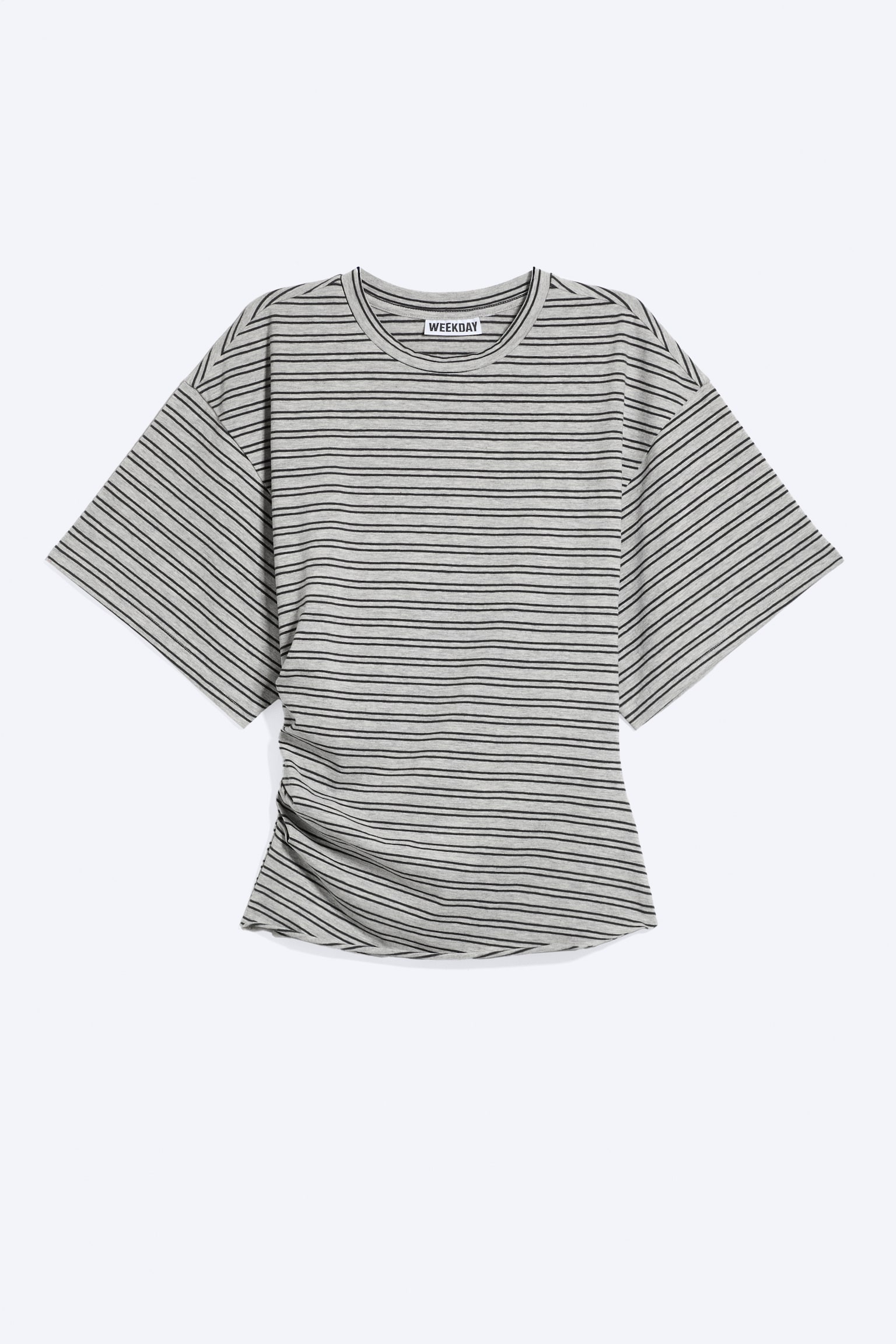 ΚΟΛΑΚΕΥΤΙΚΟ DRAPED T-SHIRT - Ανοιχτό Σκονισμένο Γκρι Μελανζέ/Λευκό/Γκρι Μελανζέ/Σκονισμένο Χακί/Μαύρο/Μαύρο/Σκονισμένο Δαμάσκηνο - 1